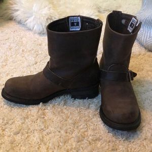 Frye Carmen Harness Short Dark Brown Boot
